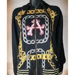 Y2K Vintage Black Christian Audigior Full Zip Up Hoodie PRISTINE RARE NWOT